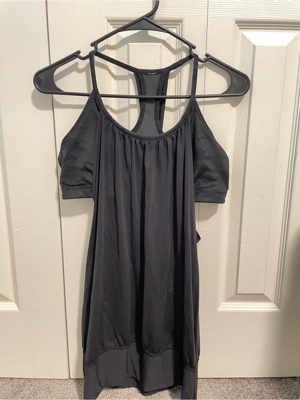 lululemon athletica Black Flowy Racerback Tank with Shelf Bra